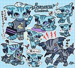 anthro clothed clothing cross-popping_vein female multiple_poses pose solo text kanekoshake beatcats nintendo nintendo_switch sanrio sega sega_fave chelsea_(beatcats) domestic_cat felid feline felis mammal character_name copyright_name hi_res japanese_text translation_request