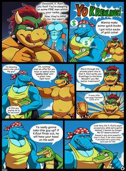 alcohol anthro areola balls beach beer beverage beverage_can bottomwear can chokehold clothed clothing collar container dialogue eyes_closed fingers flaccid genitals green_body group half-erect headgear headlock headwear holding_beverage holding_can holding_container holding_object horn humanoid_genitalia humanoid_penis kerchief licking licking_lips licking_own_lips male male/male muscular muscular_anthro muscular_male nipples nude open_clothing open_mouth open_topwear outside pecs penis pink_penis sand seaside self_lick shirt smile speech_bubble spikes standing tail tank_top teeth text thought_bubble tongue tongue_out topless topless_anthro topless_male topwear trio water elfein diddy_kong_racing donkey_kong_(series) mario_bros nintendo bowser krunch_the_kremling kruncha alligator alligatorid crocodile crocodilian koopa kremling kritter_(kremling) reptile scalie comic digital_media_(artwork) english_text hi_res
