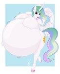 5_fingers anthro belly big_belly big_breasts blue_hair blue_tail breasts cutie_mark ethereal_hair ethereal_tail eyeshadow feathered_wings feathers featureless_breasts female female_anthro fingers green_hair green_tail hair hooves horn huge_belly huge_breasts hyper hyper_belly long_hair long_horn makeup multicolored_hair multicolored_tail open_mouth open_smile pink_eyes pink_eyeshadow pink_hair pink_tail smile tail white_body white_feathers wings duragan friendship_is_magic hasbro my_little_pony mythology princess_celestia_(mlp) equid equine mammal mythological_creature mythological_equine winged_unicorn digital_media_(artwork) hi_res