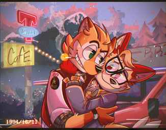 anthro car clothed clothed_anthro clothed_male clothing date duo fully_clothed fully_clothed_anthro fully_clothed_male fur inner_ear_fluff jacket letterman_jacket male orange_body orange_fur text topwear town tuft vehicle srfennec twin_peaks srfennec_(srfennec) canid canine fox mammal digital_drawing_(artwork) digital_media_(artwork) english_text hi_res