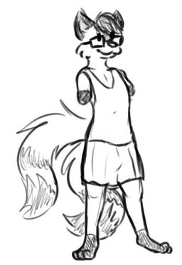 2_missing_limbs amputee bottomwear clothed clothing crossdressing disability femboy male missing_all_arms skirt cfoxblu jei_laule monochrome