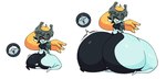 before_and_after big_butt black_body black_ears black_eyebrows black_skin blue_body blue_markings blue_skin butt butt_expansion dominant dominant_humanoid duo electronics expansion eyebrows eyes_closed facesitting female fused_shadow grey_helmet hair headphones huge_butt huge_thighs humanoid_pointy_ears hyper hyper_butt hyper_thighs looking_at_another looking_back looking_back_at_another male male/female markings motion_lines multicolored_body not_furry open_mouth open_smile orange_hair pointy_ears prehensile_hair rear_view red_eyes red_mouth simple_background sitting_on_another smile smiling_at_another smug teeth thick_thighs thigh_expansion two_tone_body white_background white_body white_eyes yellow_sclera smib nintendo the_legend_of_zelda twilight_princess chaoz_(chaozdesignz) midna ghost humanoid imp spirit twili 2023 cel_shading colored digital_media_(artwork) hi_res shaded