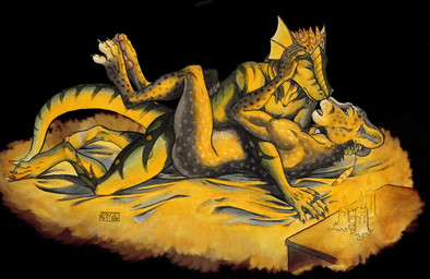 4_toes 5_fingers anthro anthro_on_anthro anthro_penetrated anthro_penetrating anthro_penetrating_anthro bed black_background blue_eyes candle candlelight claws digitigrade duo ear_piercing ear_ring eyes_closed feathered_crest feathers feet fingers fire frill_(anatomy) fur furniture green_body green_scales hand_on_head hand_on_neck head_crest head_feathers head_frill light looking_at_another looking_at_partner looking_up looking_up_at_partner lying male male/male male_penetrated male_penetrating male_penetrating_male markings nude on_back on_bed open_mouth pawpads penetration piercing pink_pawpads ring_(jewelry) ring_piercing scales sex simple_background spots spotted_body spotted_fur spread_toes striped_body striped_markings striped_tail stripes tail tail_markings teeth toes tongue 0laffson dungeons_and_dragons hasbro mythology wizards_of_the_coast arvie_dreadmaw fekkri_talot cougar dragon dragonborn_(dnd) felid feline mammal mythological_creature mythological_scalie scalie tabaxi 2019 dated painting_(artwork) signature traditional_media_(artwork) traditional_painting_(artwork) traditional_watercolor_(artwork) watercolor_(artwork)