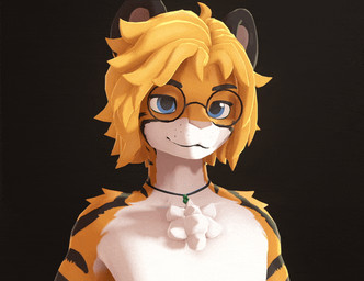 anthro blonde_hair blue_eyes breasts chest_tuft digitigrade eyewear eyewear_on_head female fluffy fluffy_tail fur glasses glasses_on_head hair jewelry male muscular muscular_female muscular_male necklace orange_body orange_fur pawpads paws pink_pawpads solo striped_body striped_fur stripes stylized tail tuft wearing_glasses whiskers white_body white_fur zcythe fushi felid feline mammal pantherine tiger 3d_(artwork) animated animated_gif digital_media_(artwork) full-length_portrait portrait short_playtime turntable_(animation)