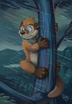 anthro eyewear glasses male plant raining solo tree pandapaco mammal mustelid otter hi_res