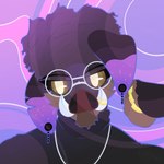 anthro beard black_body black_fur brown_body brown_eyes brown_fur clothed clothing curly_hair ear_piercing ear_ring ear_scar eye_bags eyewear facial_hair floppy_ears fur fur_markings glasses grumpy hair jewelry looking_away male markings multicolored_body multicolored_fur narrowed_eyes necklace piercing purple_body purple_ears purple_fur ring ring_piercing scar simple_background solo star sweater teeth topwear turtleneck tusks wearing_glasses retrobeastto beastto_(retrobeastto) domestic_pig mammal suid suine sus_(pig) wild_boar 1:1 absurd_res digital_media_(artwork) headshot_portrait hi_res icon lineless portrait nonbinary_(lore)