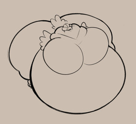 beak belly big_belly big_breasts big_butt breasts butt feathers female frown huge_breasts huge_butt hyper hyper_butt inflation simple_background tail tail_feathers wings smokey_blokey avian bird ostrich ratite hi_res line_art