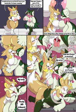 anthro anthrofied areola big_areola big_breasts big_butt biped black_nose breast_squish breasts breasts_frottage brown_body butt countershade_face countershade_torso countershading dialogue dipstick_tail duo female female/female gloves_(marking) grin hand_on_butt head_tuft heart_eyes heart_symbol huge_breasts kissing leg_markings looking_at_another looking_at_partner markings multicolored_body neck_tuft nipples nude open_mouth palmorph pokemorph smile socks_(marking) speech_bubble squish tail tail_markings text thick_thighs thought_bubble tongue tongue_out tuft two_tone_body white_body white_countershading white_markings fuf nintendo palworld pocketpair pokemon generation_9_pokemon meowscarada pal_(species) pokemon_(species) vixy_(pal) 2025 absurd_res comic crossover english_text hi_res