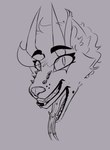 2023 2_mouths anthro black_lips canid canine canine_teeth canine_tongue canis cheek_tuft demon ear_tuft eyebrows facial_piercing facial_tuft female forked_tongue fox furgonomics furry-specific_piercing graemcnuggets grin hi_res horn inner_ear_fluff lips mammal markings mole_(marking) mouths multi_mouth muzzle_piercing nose_piercing open_mouth piercing raised_eyebrows red_fox roxy_marian smile solo succubus tongue tongue_out true_fox tuft whisker_spots