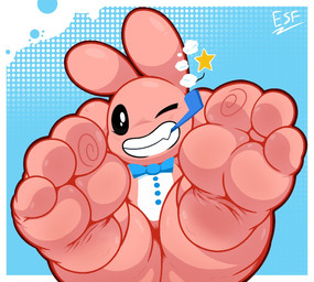 3_toes anthro barefoot biped blue_background clothed clothing feet feet_up foot_fetish foot_focus front_view humanoid_feet looking_at_viewer male markings pattern_background plantigrade simple_background smile smiling_at_viewer smoking_pipe soles solo star_(marking) text toes y2k_(graphic_design) electricsnowfox bunny_maloney casanova_bunny lagomorph leporid mammal rabbit cel_shading digital_drawing_(artwork) digital_media_(artwork) english_text hi_res restricted_palette shaded signature