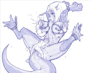 amputee arms_above_head bdsm bent_over big_breasts bodily_fluids bondage bound breastfeeding breasts collaborative collaborative_breastfeeding cum cum_inside disability female forced from_front_position genital_fluids group group_sex hands_behind_head horn lactating male male/female rape sex spread_legs spreading suspension tail vaginal dokumushi mythology dragon human mammal mythological_creature mythological_scalie scalie
