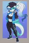 anthro athletic_wear bottomwear breasts bulge cleavage clothed clothed_anthro clothed_gynomorph clothed_intersex clothing gynomorph hair intersex looking_at_viewer pants simple_background solo towel yoga_pants wmdiscovery93 frosty_(sharky) fish marine shark hi_res