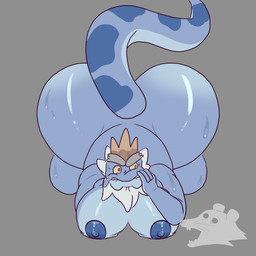 anthro big_butt big_moobs big_nipples bodily_fluids butt king male moobs nipples royalty solo sweat sweatdrop sweaty_butt tail nuknuks amphibia_(series) disney king_andrias_leviathan amphibian salamander 1:1 hi_res