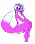 anthro breasts female heterochromia nipples nude solo booponies conditional_dnp splitsy canid canine canis domestic_dog mammal absurd_res hi_res