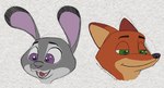 anthro countershading duo female fur green_eyes male male/female multicolored_body multicolored_fur purple_eyes two_tone_body two_tone_fur boloid disney zootopia judy_hopps nick_wilde canid canine european_rabbit fox lagomorph leporid mammal oryctolagus rabbit red_fox true_fox digital_media_(artwork)