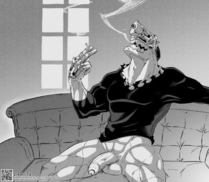 abs anthro bottomless bottomless_male cigarette clothed clothing cybernetic_arm cybernetic_limb cybernetics foreskin genitals gun handgun humanoid_genitalia humanoid_penis machine male muscular muscular_male penis qr_code ranged_weapon revolver shirt smoke smoking smoking_gun solo topwear vein veiny_penis weapon conditional_dnp draite no_guns_life juzo_inui cyborg humanoid 2021 black_and_white monochrome
