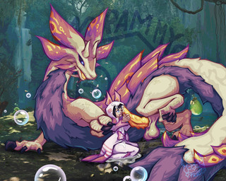 animal_genitalia animal_penis anthro balls bestiality big_balls big_penis bodily_fluids cel-shaded claws clothed clothed_anthro clothing cum cum_drip cum_in_hair cum_on_clothing cum_on_face cum_on_ground dripping drooling duo female feral fur genital_fluids genitals hair huge_penis human_on_feral interspecies kneeling male male/female nature outside penis penis_on_face pushing_in saliva scales size_difference slim small_waist soap_bubbles tail unusual_anatomy unusual_genitalia unusual_penis rammypaws capcom monster_hunter hunter_(monster_hunter) canid canine fox human leviathan_(mh) mammal mizutsune monster 5:4 hi_res