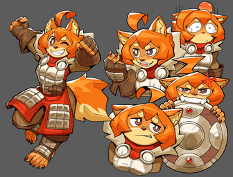 5_toes armor breastplate clothing countershade_feet countershading feet female fingerless_gloves gloves handwear one_eye_closed shield solo stirrup_footwear toes wink ceehaz dog_knight_rpg maci_(ceehaz) canid canine canis domestic_dog mammal pomeranian spitz 2021 absurd_res hi_res