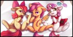 black_border border feathered_wings feathers female feral genitals group horn looking_at_viewer orange_body orange_feathers pussy take_your_pick tongue wings young young_feral xennos friendship_is_magic hasbro my_little_pony mythology apple_bloom_(mlp) cutie_mark_crusaders_(mlp) scootaloo_(mlp) sweetie_belle_(mlp) earth_pony equid equine horse mammal mythological_creature mythological_equine pegasus pony unicorn hi_res