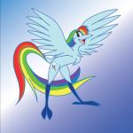 1:1 alternate_species avian blue_body blue_feathers cutie_mark european_mythology eyelashes feathered_wings feathers female feral friendship_is_magic greek_mythology hair hasbro looking_at_viewer multicolored_hair multicolored_tail my_little_pony mythological_avian mythological_bird mythological_creature mythological_firebird mythology open_mouth phoenix rainbow_dash_(mlp) rainbow_hair rainbow_tail simple_background solo tail toony whitephoenix52 wings