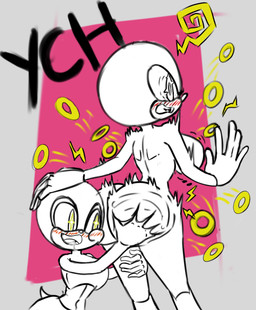 anthro big_butt blush bouncing_breasts breasts butt butt_focus butt_grab confusion duo female female/female hand_on_butt happy huge_butt rings_on_legs sheepdraws sega sonic_the_hedgehog_(series) fan_character sonic_the_hedgehog ych_(character) humanoid hi_res