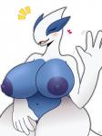 anthro areola big_breasts blush breasts curvy_figure eyes_closed female gesture heart_symbol huge_breasts navel nipples open_mouth pokemorph simple_background smile solo thick_thighs voluptuous waving white_background white_body wide_hips hoodie_stalker nintendo pokemon generation_2_pokemon legendary_pokemon lugia pokemon_(species) 2020 3:4 hi_res