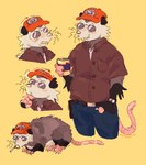 alcohol anthro anthrofied beer beverage beverage_can cigarette clothing eyewear feral fur grey_body grey_fur hat headgear headwear humor male smoking solo sunglasses 422kit king_of_the_hill dale_gribble american_opossum mammal marsupial hi_res