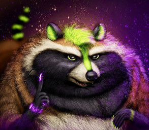 anthro claws fangs fur glowing glowing_nails hair male morbidly_obese morbidly_obese_anthro morbidly_obese_male obese obese_anthro obese_male open_mouth overweight overweight_anthro overweight_male solo teeth tongue whiskers ian-exe ian_(ian-exe) mammal procyonid raccoon 2021 headshot_portrait portrait signature