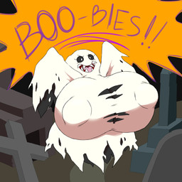 big_breasts breasts cemetery cloth clothing female huge_breasts hyper hyper_breasts legless night nipple_outline sharp_teeth solo teeth text torn_clothing cheese_cake bandai_namco digimon bakemon digimon_(species) ghost spirit 1:1 absurd_res english_text hi_res