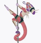 accessory black_nails bone_armor colored_nails dancing feet garter long_tongue male money money_in_garter nails pink_body pink_scales pole pole_dancing prehensile_feet purple_body purple_skin purple_tongue scales simple_background solo stripper toes tongue white_background ramul dragon_ball dragon_ball_z frieza alien frieza_race hi_res