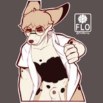 animal_genitalia animal_penis canine_genitalia canine_penis clothed clothing eyewear genitals glasses male open_clothing open_shirt open_topwear penis pose provocative sexy_eyes sheath shirt solo sticker topwear flomarcy canid canine canis fennec_fox fox mammal true_fox 1:1 pinup