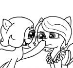 boop clothing dress duo earth_pony emerald_jewel_(colt_quest) equid equine fan_character female feral ficficponyfic hasbro horse male mammal monochrome my_little_pony pony simple_background young young_feral