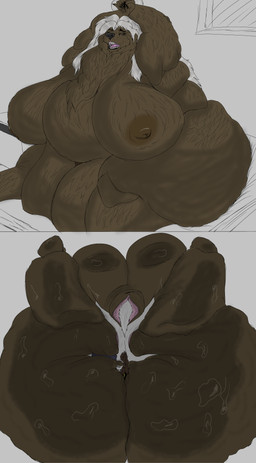 age_difference anthro bed belly big_belly big_breasts big_butt big_vulva blind bodily_fluids breasts butt butt_crush cellulite disability duo facesitting facesitting_pov female furniture genitals larger_female male male/female morbidly_obese nude nude_female nude_male obese obese_female older_female overweight overweight_female sitting_on_another size_difference skinny smaller_male stretched_vagina stretching sweat thick_thighs trapped_in_butt vulva wide_hips younger_male kxybeastar blade_(kxybeastar) lizz_(kxybeastar) bear canid canine canis mammal wolf absurd_res hi_res aunt_(lore) aunt_and_nephew_(lore) nephew_(lore)