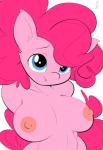 anthro anthrofied areola big_breasts blue_eyes breasts digital_media_(artwork) earth_pony equid equine erect_nipples female friendship_is_magic fur hair hasbro heart_symbol horse looking_at_viewer mammal my_little_pony nipples nude pink_body pink_fur pink_hair pinkie_pie_(mlp) pony sanders simple_background solo third-party_edit