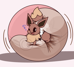 ambiguous_gender big_diaper bottomwear clothing diaper excessive_feces feces feral huge_diaper hyper hyper_feces hyper_soiling in_pokeball one_eye_closed pokeball scatplay soiled_diaper soiling solo unclean_diaper underwear used_diaper dummydoodles nintendo pokemon eevee generation_1_pokemon pokemon_(species)