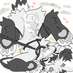 anthro antlers bdsm blush bodily_fluids bondage bound claws collar drooling fluffy fur genitals heart_symbol horn leash leash_pull leashed_collar leashed_male male mastectomy_scar pawpads penis saliva scar scut_tail short_tail solo tail upside_down white_body white_fur catgenderzz snowlar_(rukia) jackalope lagomorph leporid mammal rabbit 1:1 hi_res