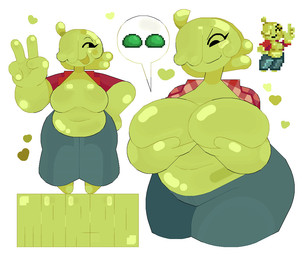 4_fingers belly big_breasts bottomwear breasts clothed clothed_female clothed_humanoid clothing featureless_breasts female female_humanoid fingers front_view gesture goo_hair green_body green_pseudo_hair hand_gesture hand_on_hip heart_symbol holding_breast huge_breasts looking_aside mouth_closed navel not_furry one_eye_obstructed open_clothing open_mouth open_shirt open_smile open_topwear oversized_bottomwear oversized_clothing oversized_pants pants pattern_clothing pattern_shirt pattern_topwear plaid plaid_clothing plaid_shirt plaid_topwear pseudo_hair pseudo_hair_over_eye red_clothing red_shirt red_topwear shirt simple_background smile solo topwear v_sign white_background roockrt goo_creature goo_humanoid humanoid 2025 digital_drawing_(artwork) digital_media_(artwork) pixel_(artwork) portrait three-quarter_portrait