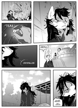 ambiguous_gender amputee anthro blood bodily_fluids clothed clothing detailed_background dialogue disability female group inner_ear_fluff male mask missing_arm missing_limb outside simple_background speech_bubble tank_(vehicle) text tongue tongue_out tuft vehicle kifyun2 milo_(undying_void) rita_(undying_void) canid canine canis domestic_dog felid fox mammal pantherine snow_leopard absurd_res black_and_white comic english_text hi_res monochrome