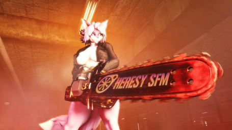 anthro black_sclera blood bodily_fluids chainsaw clothing female fur jacket leather leather_clothing leather_jacket leather_topwear mostly_nude power_tool purple_body purple_fur smile solo tools topwear heresy_sfm domi_3d_(modeler) warfaremachine_(modeler) violette_(heresy_sfm) canid canine fox mammal 16:9 3d_(artwork) digital_media_(artwork) distracting_watermark watermark widescreen