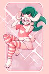 abstract_background anthro bottomwear clothed clothing crossdressing eyewear femboy glasses hat headgear headwear horn legwear male pattern_clothing pattern_legwear pattern_stockings round_glasses skirt solo stockings striped_clothing striped_legwear striped_stockings stripes aphrodi deltarune undertale_(series) ralsei bovid caprine goat mammal hi_res