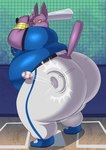 anthro ball baseball_(ball) baseball_(sport) baseball_bat baseball_uniform bat_(object) belly big_belly big_butt butt clothing exclamation_point huge_butt hyper hyper_butt impact_effect male overweight overweight_anthro overweight_male purple_body solo sport sportswear uniform wide_hips yellow_eyes megacoolbear_(artist) dragon_ball dragon_ball_super champa domestic_cat felid feline felis mammal hi_res