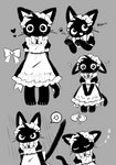 4_toes alternative_fashion angry anthro apron barefoot big_eyes biped black_body black_clothing black_dress black_ears black_eyes black_fur black_tail bodily_fluids bow_(feature) bow_accessory bow_ribbon classic_lolita clothed clothing cross-popping_vein crying cute_fangs dress ears_down eyes_closed fangs feet female female_anthro front_view fully_clothed fur grey_background head_tuft heart_symbol j-fashion kemono lolita_(fashion) long_tail looking_at_viewer maid_apron maid_headdress maid_uniform monotone_body monotone_fur monotone_tail mouthless multicolored_ears neck_bow open_mouth open_smile paw_pose pivoted_ears pose sad semi-anthro simple_background sleeping smile solo sound_effects speech_bubble standing tail tears teeth toes tuft two_tone_ears uniform vowelless vowelless_sound_effect whiskers white_apron white_bow white_clothing white_inner_ear white_ribbon zzz non_nya_nya maid_cat_(non_nya_nya) domestic_cat felid feline felis mammal broken 2023 digital_media_(artwork) full-length_portrait greyscale hi_res monochrome multiple_images portrait shaded