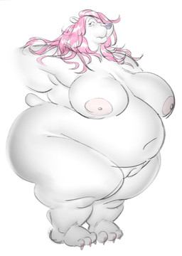 3_toes anthro big_breasts big_butt breasts butt claws colored_nails colored_toenails feet female fur genitals hair hair_over_eye huge_breasts huge_butt nails nipples obese obese_anthro obese_female overweight overweight_anthro overweight_female pink_hair simple_background solo standing toe_claws toenails toes vulva white_background white_body white_fur snackdumpster twistcmyk noelle_(twistcmyk) bear mammal polar_bear ursine 2025 dialogue_in_description hi_res