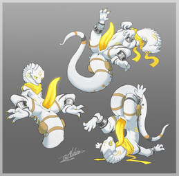 accessory animal_genitalia anus bag big_penis claws cuff_(restraint) erection feral finger_claws furgonomics genital_slit genitals gills glowing glowing_genitalia glowing_penis huge_penis hyper hyper_genitalia hyper_penis long_neck male penis pose restraints scarf solo tail tail_accessory tail_bag tapering_penis toe_claws vial wrist_cuffs davano uzoqe_(character) lizard reptile scalie absurd_res hi_res