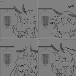 4_arms angry annoyed antennae_(anatomy) anthro back_wings breasts chest_tuft claws dialogue eyelashes female hair multi_arm multi_limb night shocked solo text tuft weapon wide_hips wings warl_granada moth_girl_(warl_granada) arthropod insect lepidopteran moth 1:1 2025 absurd_res comic english_text greyscale hi_res monochrome