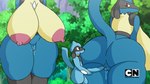 adult_on_young age_difference anthro areola balls bent_over big_balls big_breasts big_butt big_penis black_body black_ears black_fur black_nose blue_body blue_ears blue_fur blue_tail bodily_fluids breasts butt chest_spike day female forest fur genital_fluids genitals group hand_on_own_penis hand_on_penis huge_balls huge_breasts huge_butt huge_penis looking_at_another looking_back male male/female multicolored_body multicolored_fur nipples outside penis pink_areola pink_nipples plant presenting presenting_hindquarters pussy red_eyes sharp_teeth shrub size_difference small_but_hung spikes spikes_(anatomy) standing tail tan_body tan_fur teeth thick_thighs tongue tree trio two_tone_body two_tone_fur vaginal_fluids young young_anthro young_male tanbagel cartoon_network nintendo pokemon generation_4_pokemon lucario pokemon_(species) riolu 16:9 2025 digital_media_(artwork) widescreen