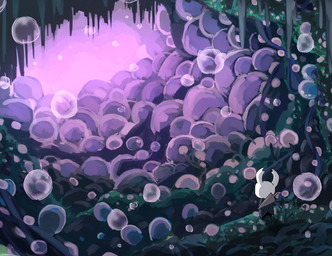 2_horns ambiguous_gender biped bubble claok clothed clothing detailed_background horn melee_weapon nail_(weapon) solo standing weapon weapon_on_back kumorage hollow_knight_(franchise) team_cherry the_knight_(hollow_knight) arthropod vessel_(species) hi_res