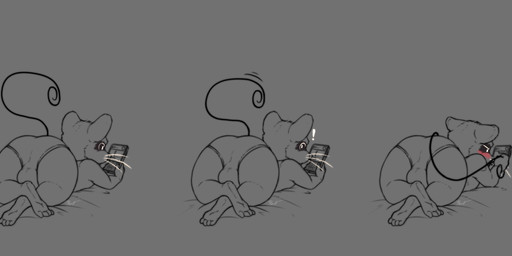 anthro ass_up blush bulge bulge_from_behind butt clothing humor male minicomic raised_tail solo tail underwear whiskers geno28 mow-z_(geno28) mammal mouse murid murine rodent hi_res tagme