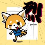 anthro bottomwear clothed clothing female fur one_eye_closed pencil_skirt simple_background skirt wink chainchomped aggretsuko sanrio retsuko ailurid mammal red_panda 1:1 2018 digital_media_(artwork) hi_res