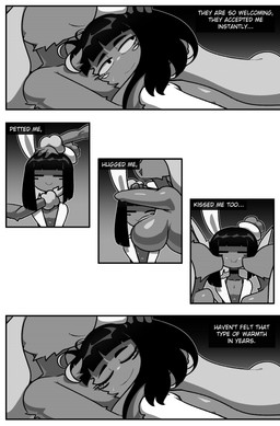 4_fingers anthro armwear big_breasts black_eyes black_hair breasts clothed clothed_humanoid clothed_male clothing dialogue eyes_closed fake_ears fake_rabbit_ears featureless_breasts female female_anthro femboy fingers group hair headpat humanoid_hands kissing_cheek male male_humanoid nude nude_anthro nude_female smile text cuchuflin nintendo pokemon andre_(cuchuflin) animal_humanoid arachnid arachnid_humanoid arthropod arthropod_humanoid generation_4_pokemon humanoid lopunny pokemon_(species) 2026 absurd_res comic english_text hi_res monochrome